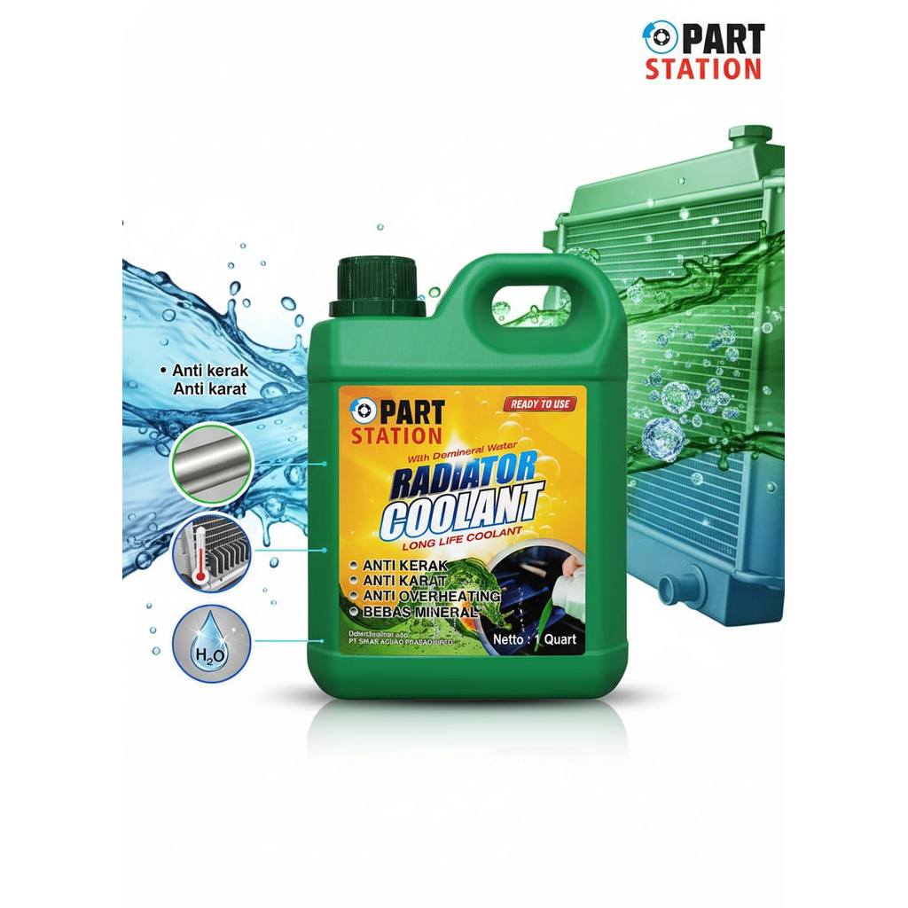 Partstation Air Radiator Coolant 1 Liter cocok untuk semua merek mobil & motor