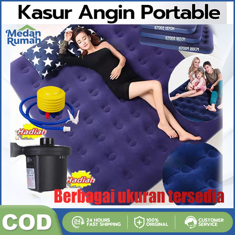 Kasur Angin Double Air Bed Double Kasur Angin Bestway + pompa manual Bestway Paket Kasur Angin Doubl