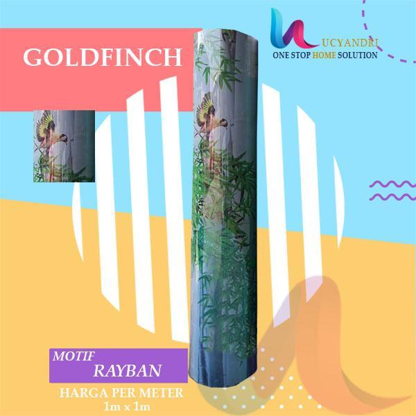 Plat Pagar Fiber Plastik Penutup Pagar Goldfinch Motif Bambu Burung - Hitam