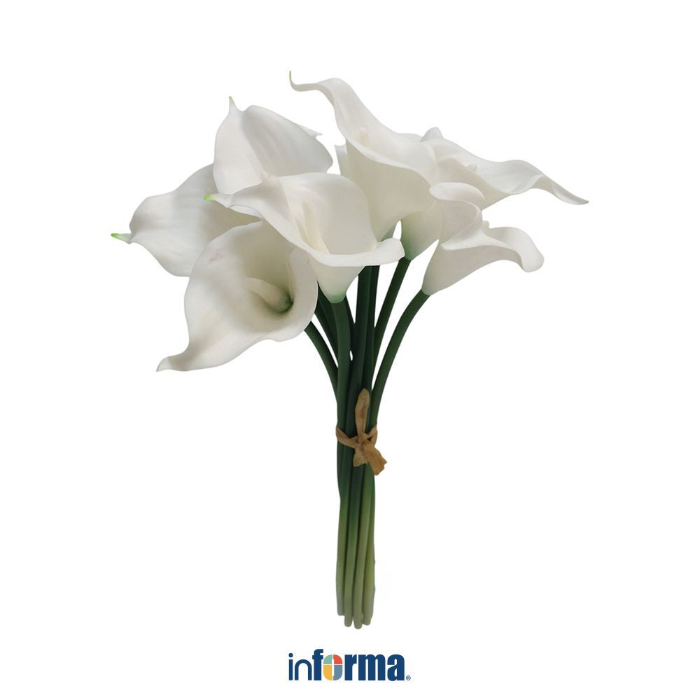 Informa 35 cm Bunga Artifisial Calla Lily Bunch - Putih Tumbuhan Buatan Bunga Hias Cantik Sintetis T