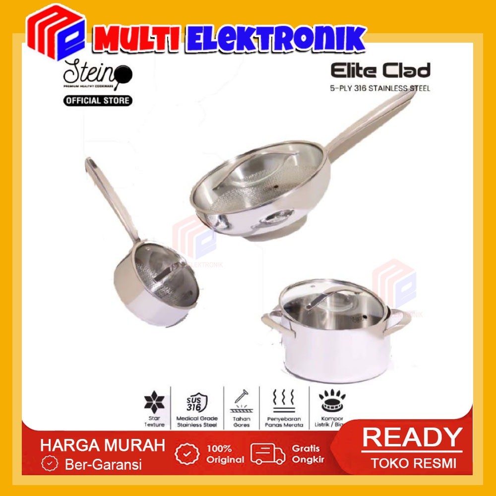 WayVBack Home Stein Elite Clad Reguler Set - Stein Panci Set Stainless Steel