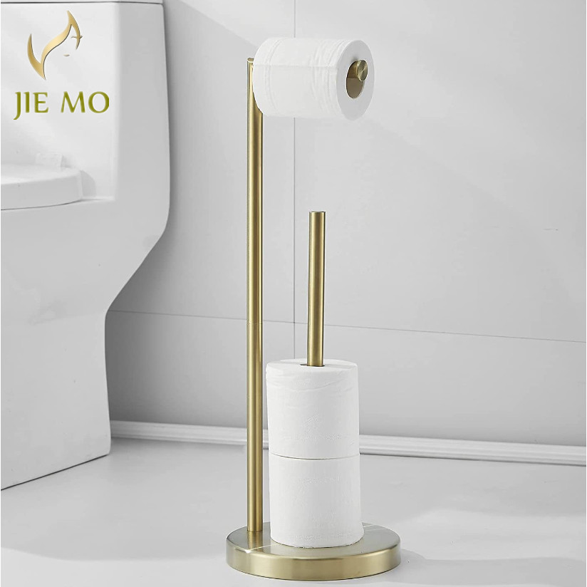 Floortoceiling toilet brush stainless steel bathroom stand toilet paper holder roll paper holder toi