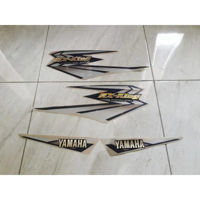 lis body/ striping /stiker + Emblem Tangki yamaha RX King new 2002 gold Limited edition kw super