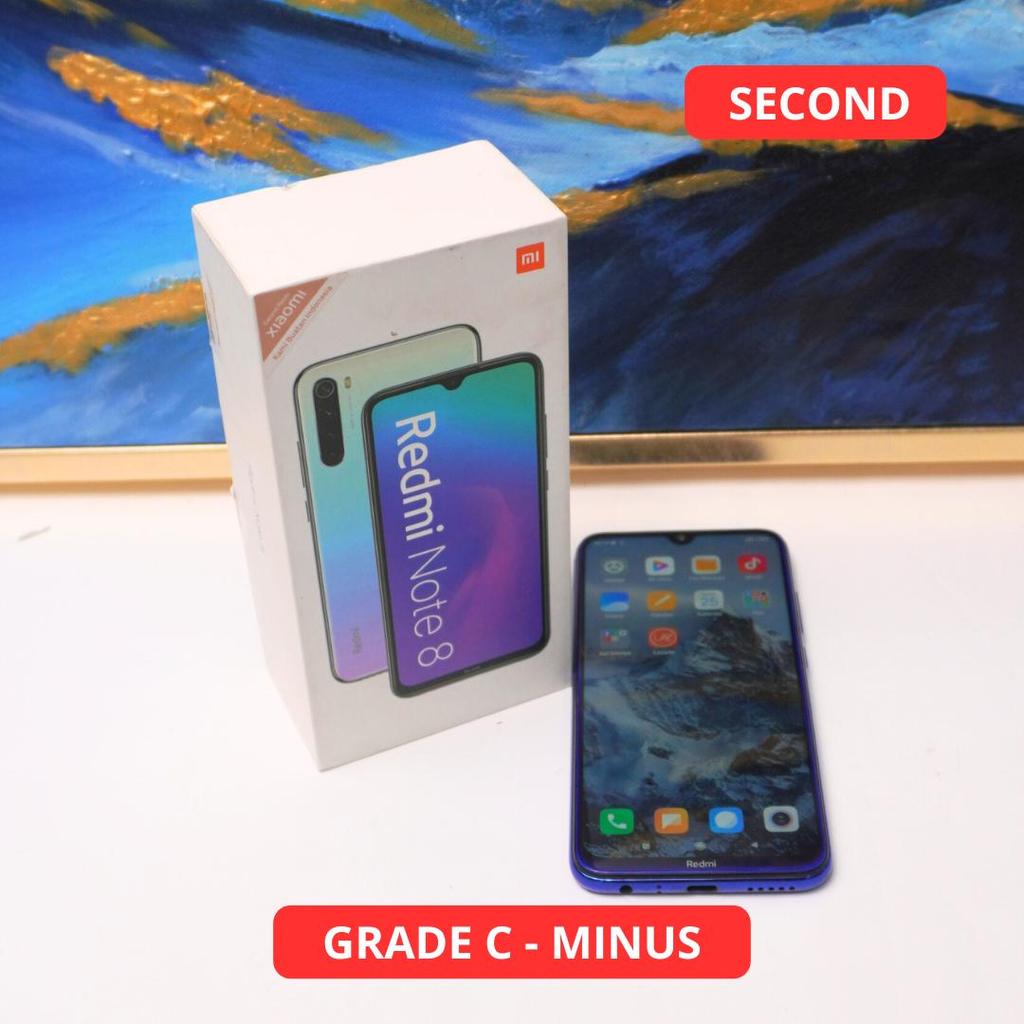 XIAOMI REDMI NOTE 8 4/64 GB GRADE C - MINUS HP SECOND ORIGINAL SINAR MUTIARA CELL
