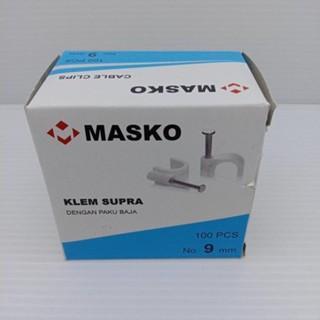 MASKO Klem Supra Box 9mm Klem Kabel Paku Beton Baja KOTAK isi 100 pcs