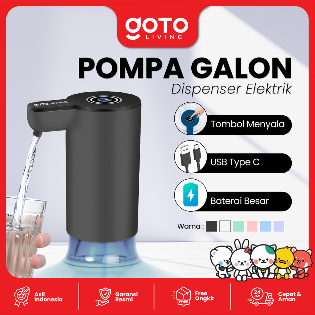 Goto Whale Pompa Galon Dispenser Air Minum Charge Usb Gallon Pump