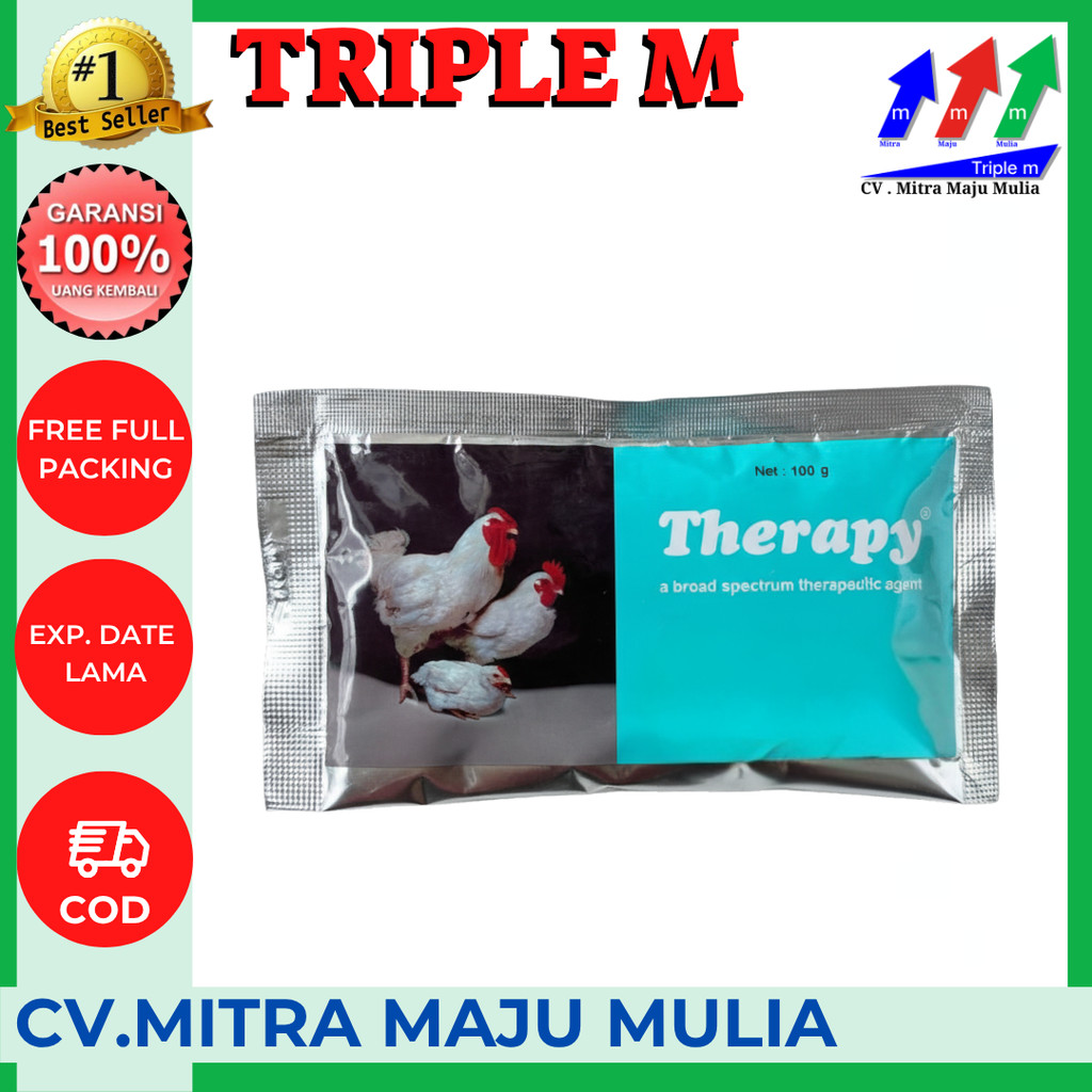 THERAPY 100 GRAM MEDION - Therapy Ayam - Obat Ayam Antibiotik Ayam Obat Crd Koksi Coryza Snot Flu Ay