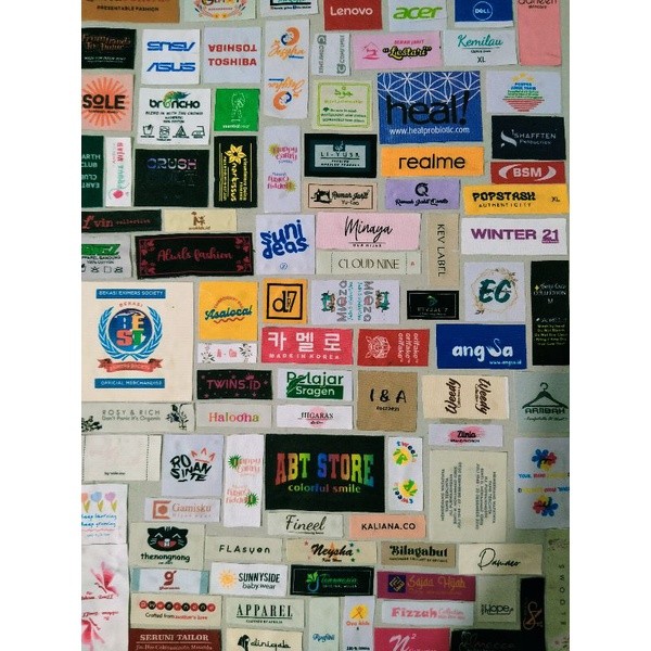 [muda jaya] 333 Pcs Label Woven Double Sided Printing Premium