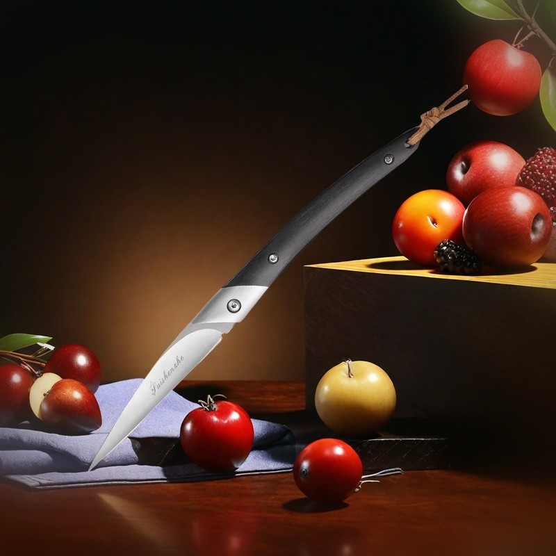 Foldable pocket  D2, high-hardness blackwood handle, sharp edge, portable foldable peeling , fruit