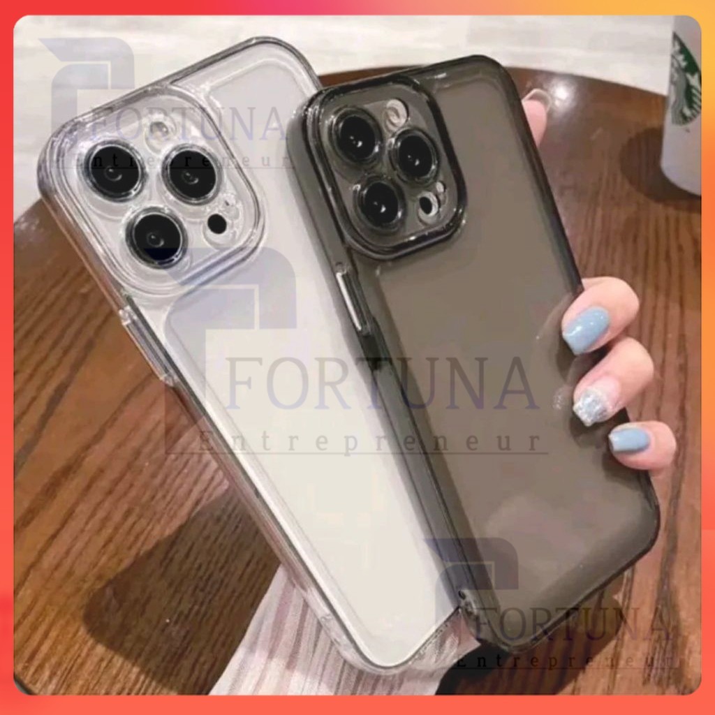 HEMAT SoftCase Casing Clear Black Oppo Reno 14 Reno 15F Reno 14 Pro Reno 13 Reno 13F Reno 12 Reno 12