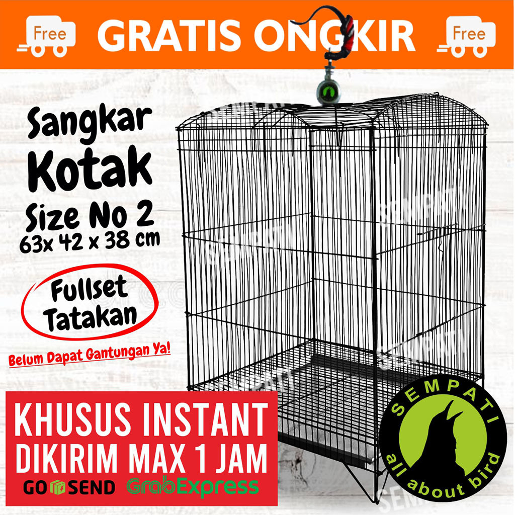 SEMPATI KHUSUS TERKIRIM 1 JAM INSTAN GRAB GOJEK Sangkar Kandang Kotak Besi Gantung Lipat No 2 Sangka