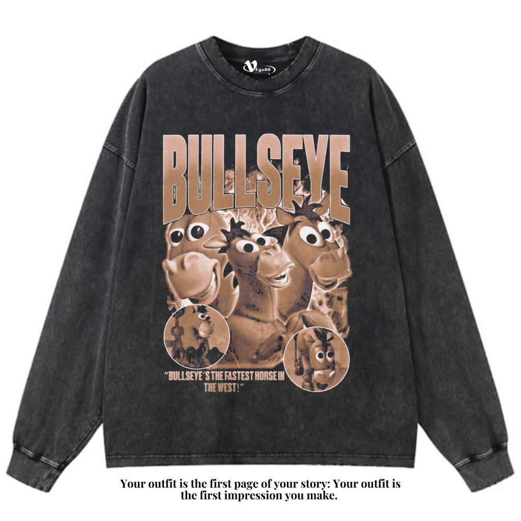 VEGA88 *toy story bullseye* Kaos oversize longsleeve | t-shirt oversized | kaos washed | washing | v