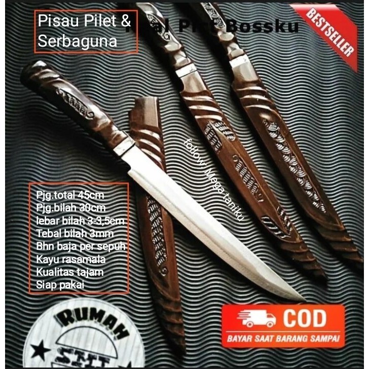 NEW COD Golok sembelih super tajam Pisau jagal ukiran rasamala asli cibatu