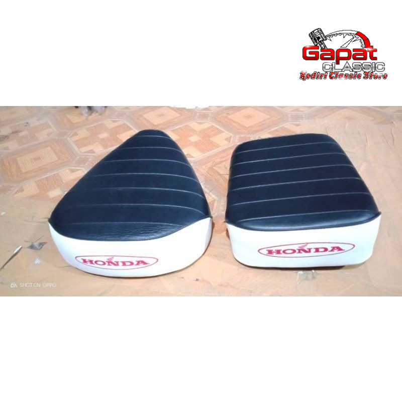 jok pisah honda c70 c50 hitam putih motif