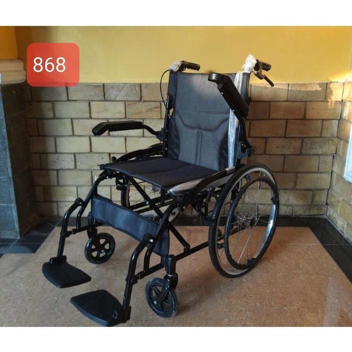Kursi Roda Travel Lipat Termurah Ban Mati - TRAVEL 868 GRAY