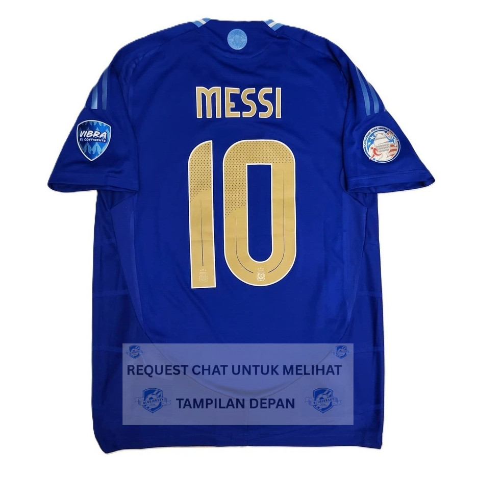 JERSEY BAJU BOLA ARGENTINA AWAY COPPA 2024 FULL PATCH + NAMESET MESSI