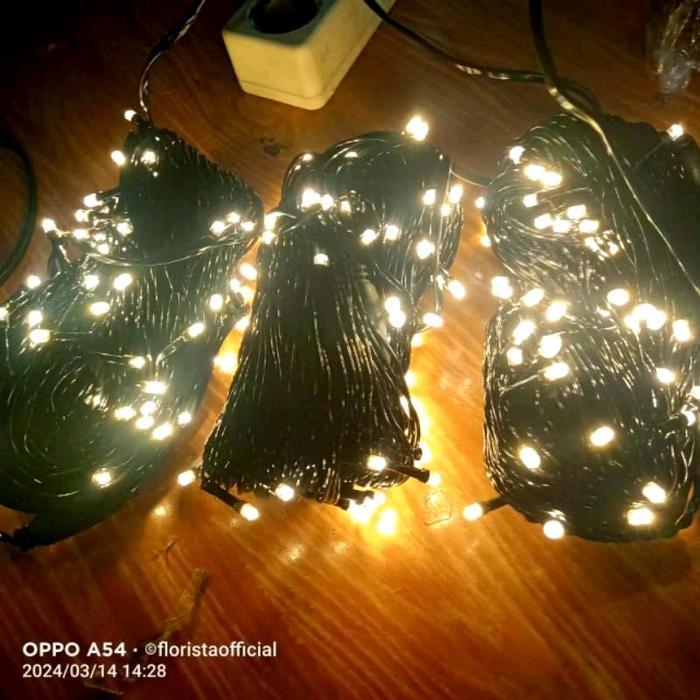 lampu seribu bintang panjng 40 meter, lampu dc starliky - kuning