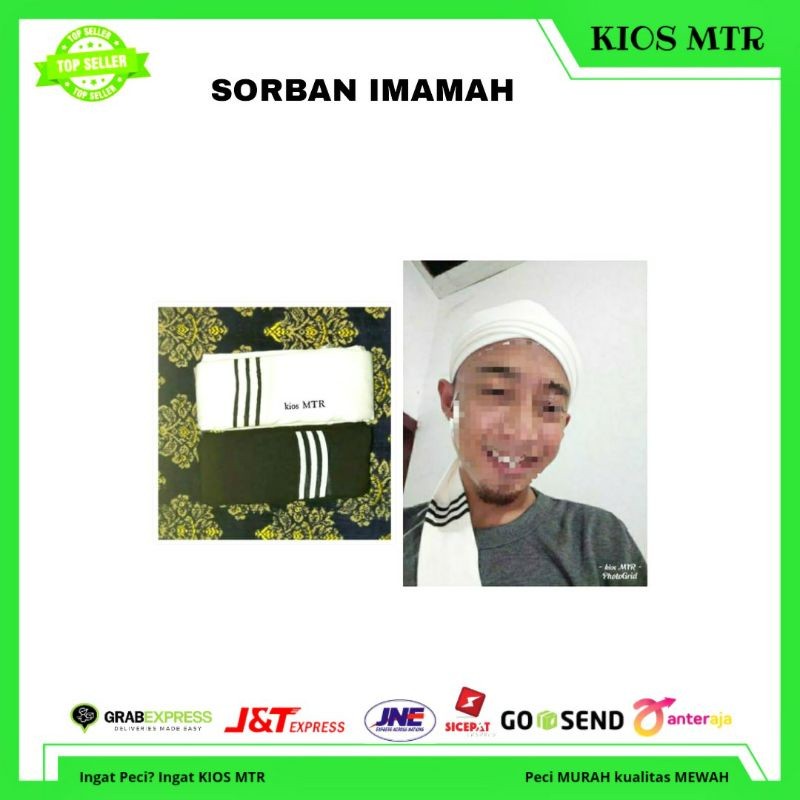 Imamah Hadramaut 3 Meter - Sorban Kepala Putih Polos Habaib