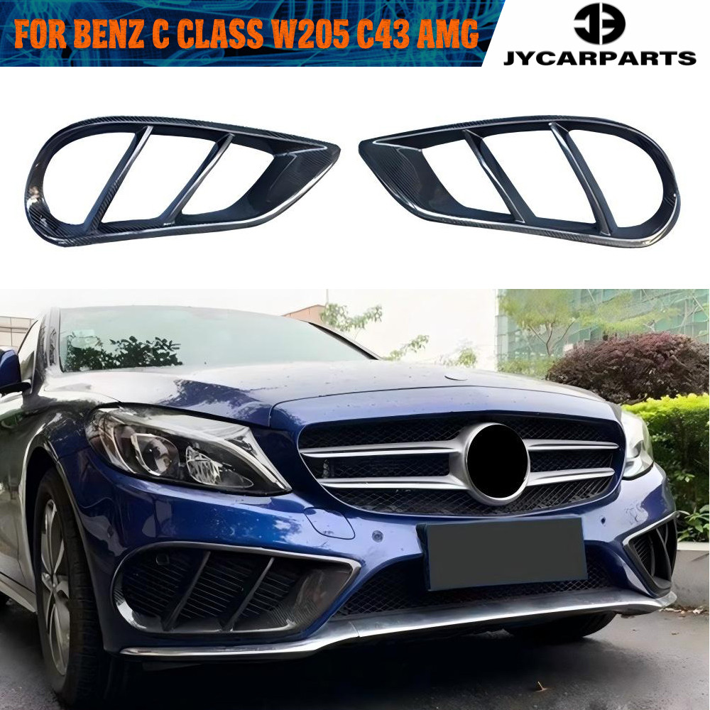 Front Bumper Air Vent Cover Foglamp Trim Mesh Grill Frame for Benz C Class W205 C43 AMG C180 C200 Sp