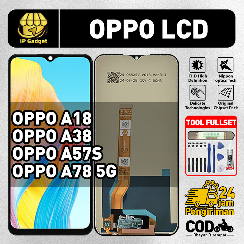 ORIGINAL LCD OPPO A18 / A38 / A57S / A78 5G Fullset ORI HP Asli Touchscreen Layar Sentuh HP COD