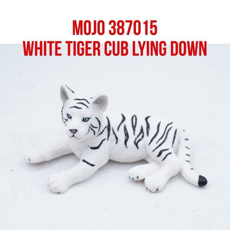 MOJO 387015 White Tiger Cub Lying Down Anak Harimau Putih Bengal Bengala Panthera Tigris | Mainan Bi