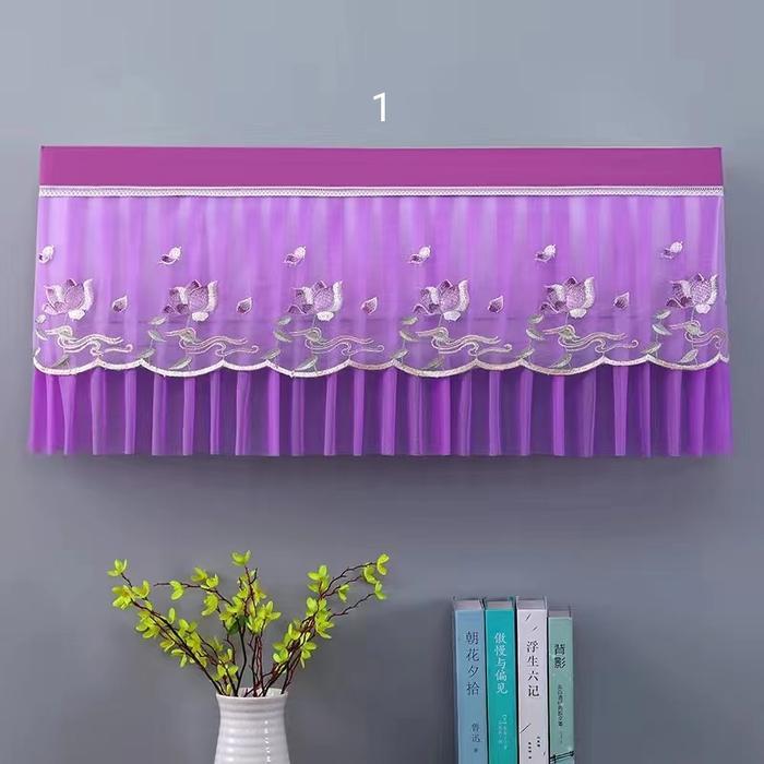 [Toko Murah Seribu] Sarung Penutup Penahan Angin Ac Kain Gorden Mewah Anti Debu / Cover Dekorasi Ac 