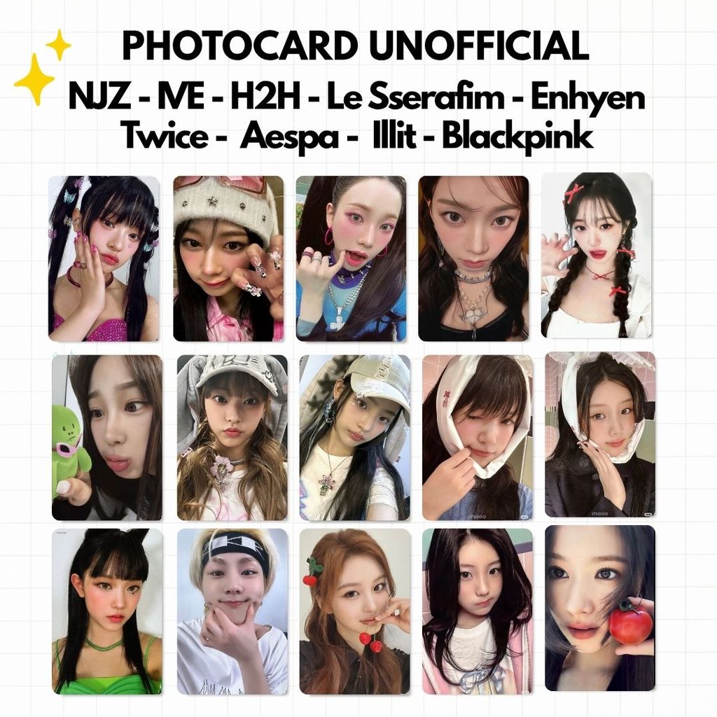 Photocard Zoom Wonyoung IVE Illit Hearts2hearts twice Hanni banana Enhypenn Nmixx Karina Giselle pot