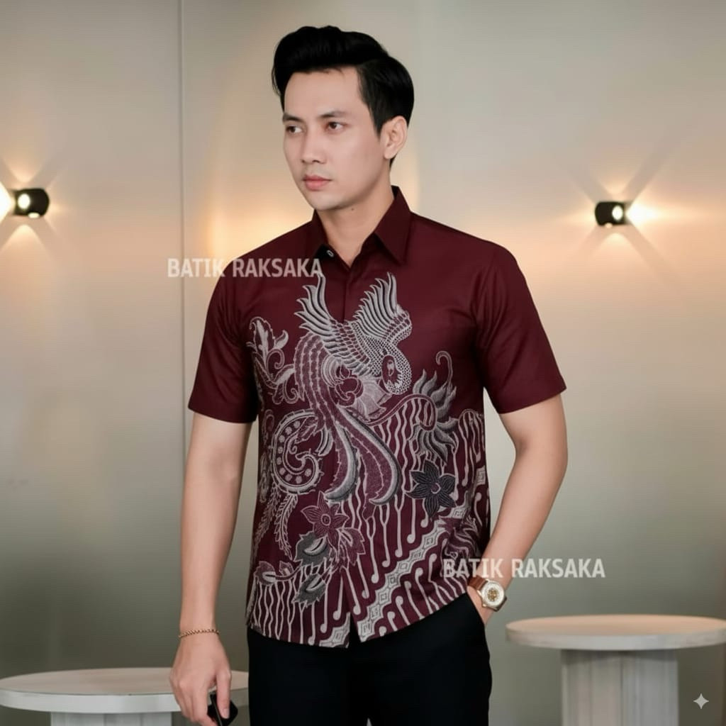 HEM BATIK PRIA BATIK PRIA LENGAN PENDEK DEWASA REMAJA BAJU BATIK SERAGAM KANTOR