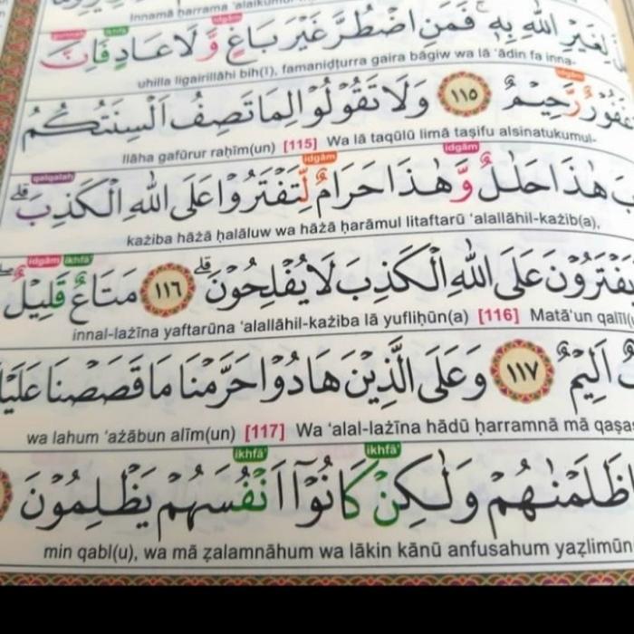 Al-Quran Terjemah Latin Al-Karim Uk A5 Alquran tajwid warna dan terjemahan Alkarim - Hijau Tosca, A5