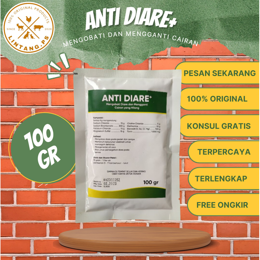 Anti Diare 100 gram - Obat Mencret Kambing - Obat Mencret Sapi - Obat Diare Ternak - Obat Diare Sapi
