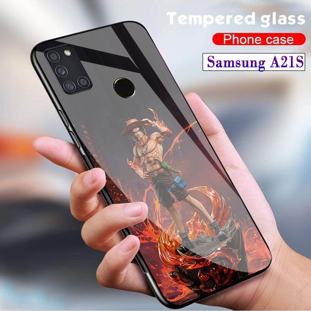 Softcase Glass Kaca SAMSUNG A21S - Case Hp Pelindung Handphone SAMSUNG A21S [ A86]
