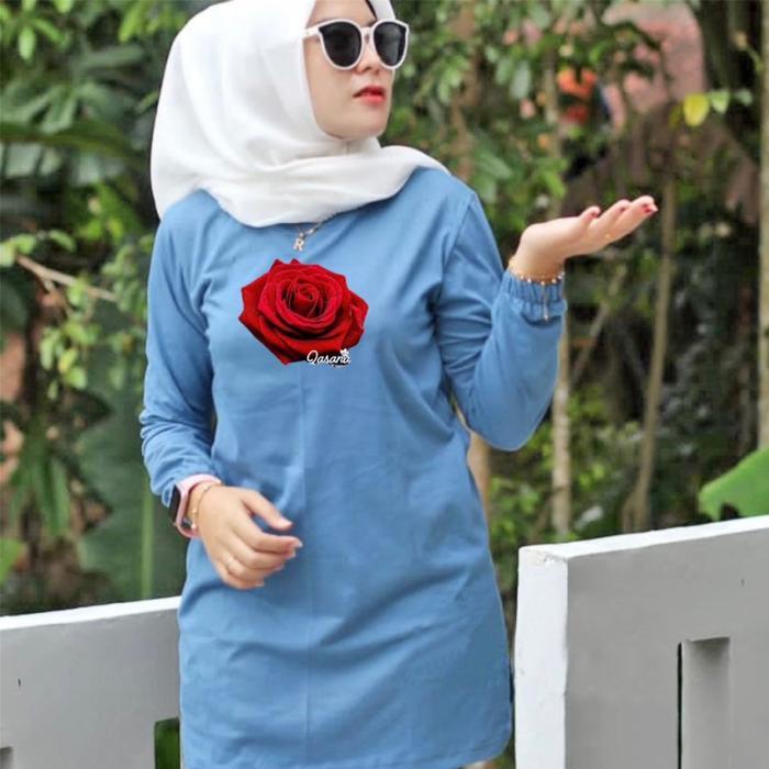 KAOS OBLONG WANITA LENGAN PANJANG/ KAOS OVERSIZE WANITA/ KAOS TUNIK KARET/ ZOLAQU/ TUNIK SIX DIARY/ 