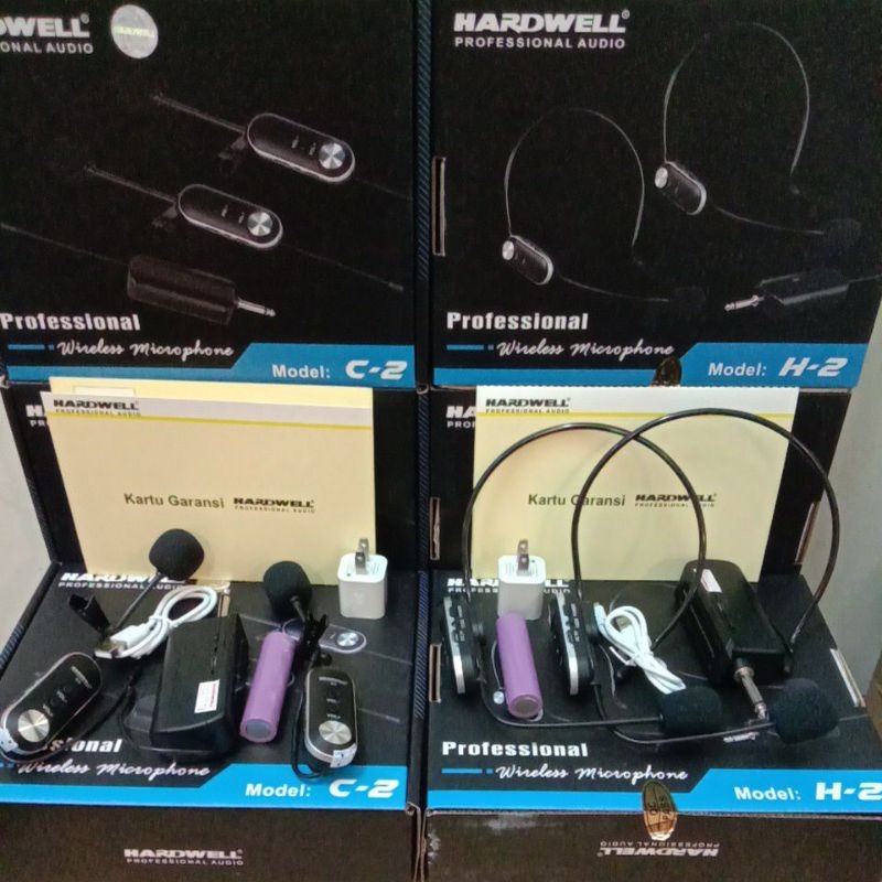 Microphone wireless hardwell C2 / Harwell H2 original garansi resmi free busa mic