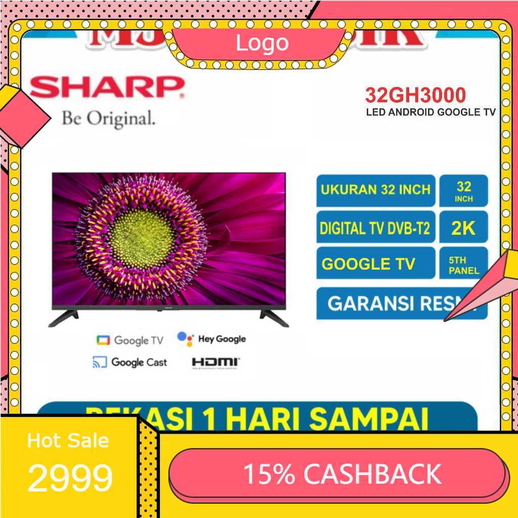 TERBAIK PROMO LED TV SHARP 32" ANDROID 32GH3000 32 INCH USB MOVIE HD HDMI DIGITAL