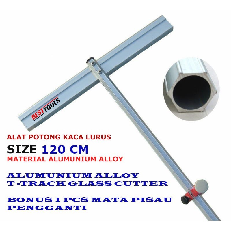 120cm sliding roller T Type glass cutter alat potong kaca Lembaran