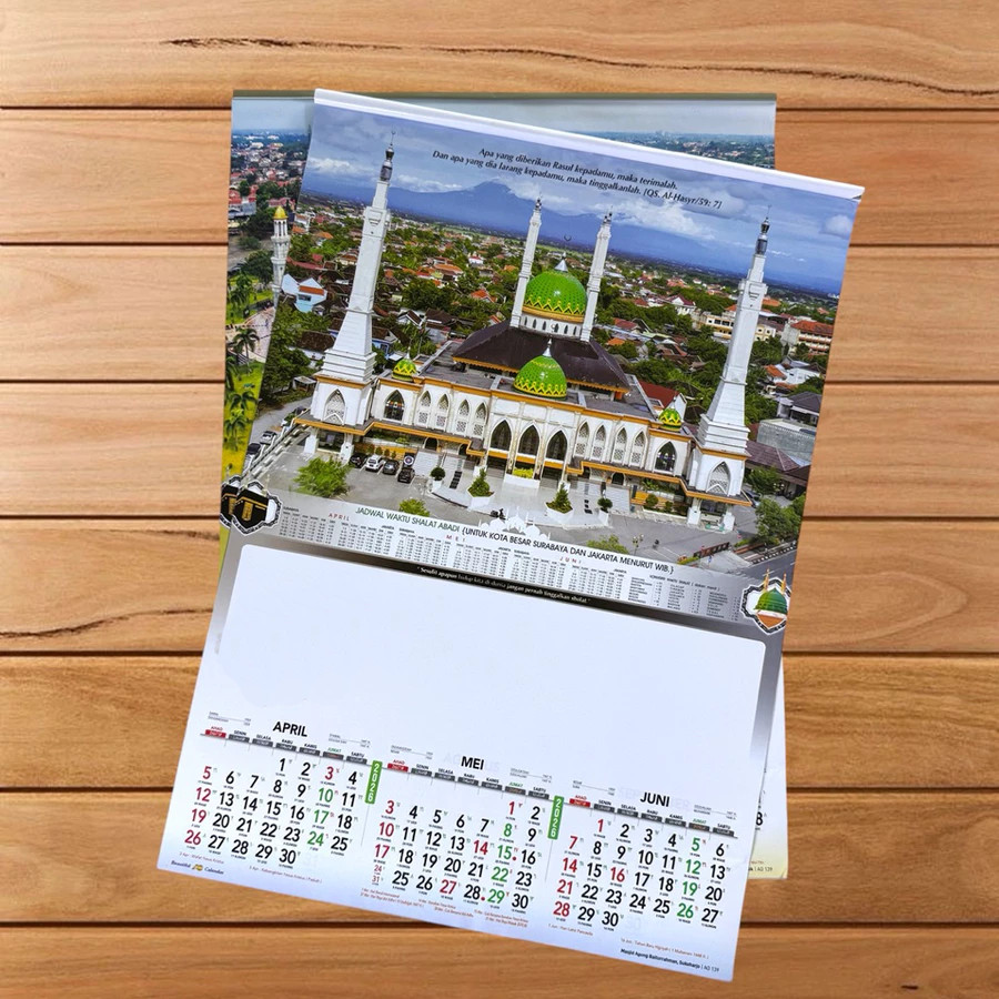 KALENDER DINDING MUSLIM ISLAMI RELIGI 2026 GAMBAR MASJID LENGKAP INDONESIA JAWA HIJRIAH