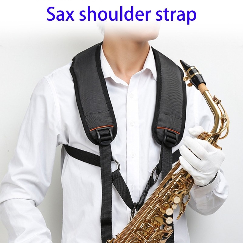 Soft Saxophone Holder with Hook, Adjustable Sax Woodwind Strap Saxophone Strap Saxophone Harness Dou