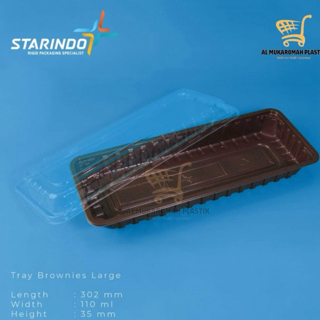 [25 pcs] Mika Brownies L Large Besar LUX ISI 25 PCS / Tray Mika Brownies Besar / Tray Sushi Bento Mi