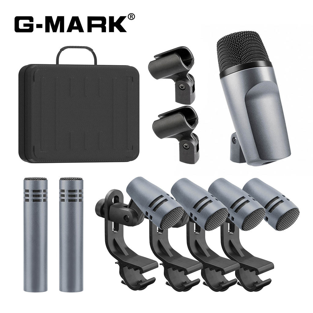 trument Microphone E608 7-Piece Wired Drum Mic Kit Dynamic Kick Bass Tom/Snare Cymbals Use For Drums
