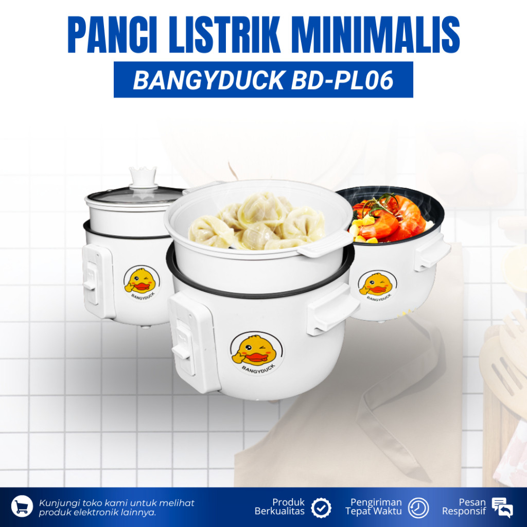 PANCI LISTRIK MULTIFUNGSI 3 IN 1 LOW WATT PANCI LISTRIK SERBAGUNA ANTI LENGKET PANCI KUKUS ELEKTRIK