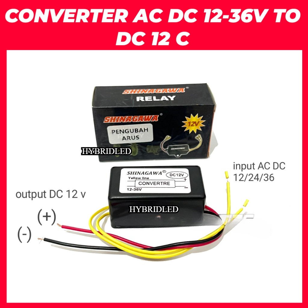 STEP DOWN SHINAGAWA CONVERTER AC DC 24V/36V TO DC 12 VOLT MODUL PENGUBAH ARUS TO DC 12 VOLT