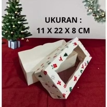 Christmas Box Natal 22x11 x8cm Box Natal 2 toples 350gr kotak Box Natal Cookies Dus kue Natal Box Bo