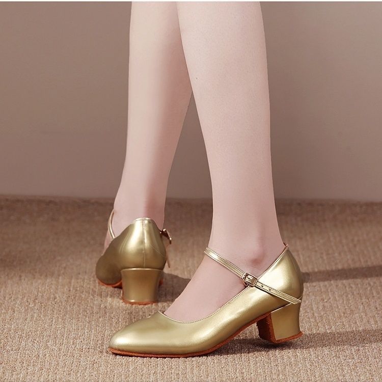 Dance Shoes for Uyghur Dance, Gold Heels, Xinjiang Dance Heels, Ethnic Latin Dance, Modern High Heel