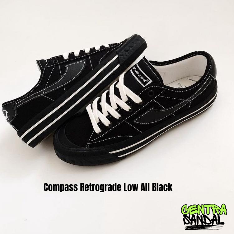 SEPATU COMPASS RETROGRADE DOBLE BLACK SEPATU COMPASS FULL BLACK SNEAKERS SEKOLAH FULL HITAM