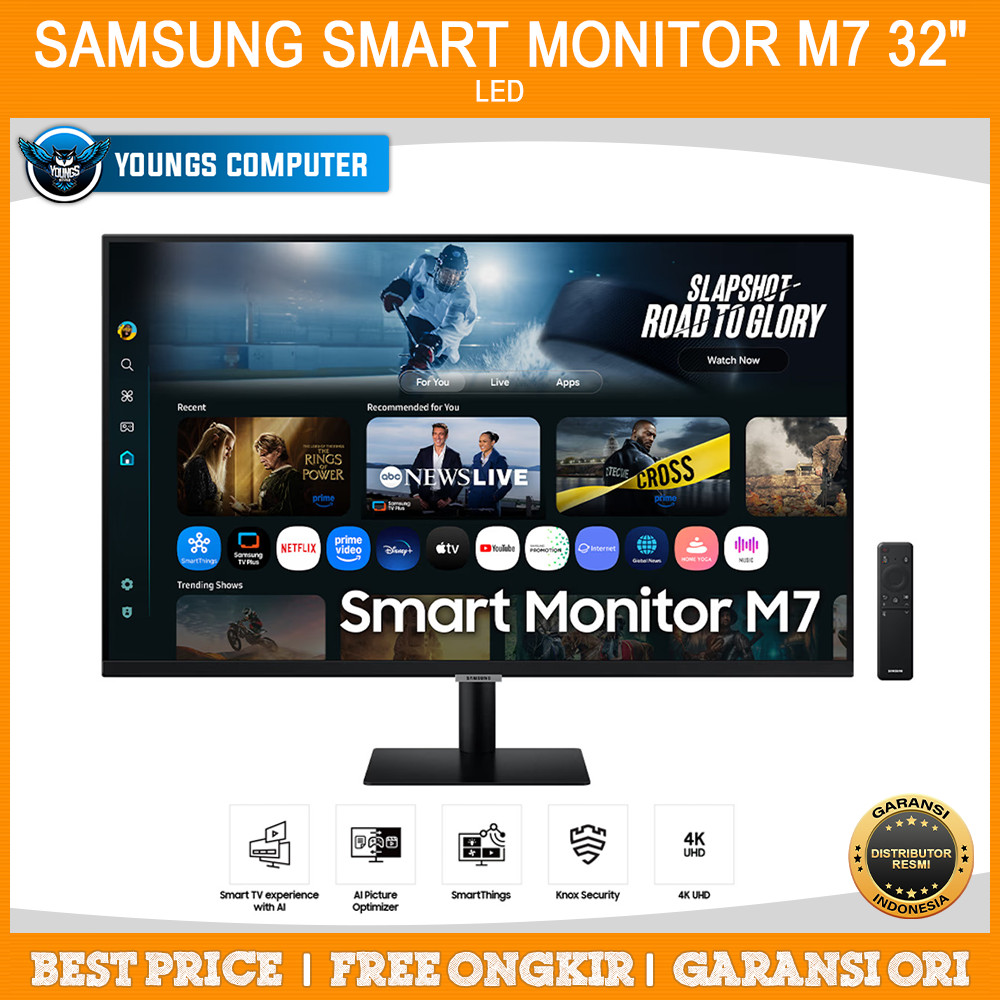 LED Samsung Smart Monitor M7 32" LS32FM700 32" 4K USB-C WIFI Speaker