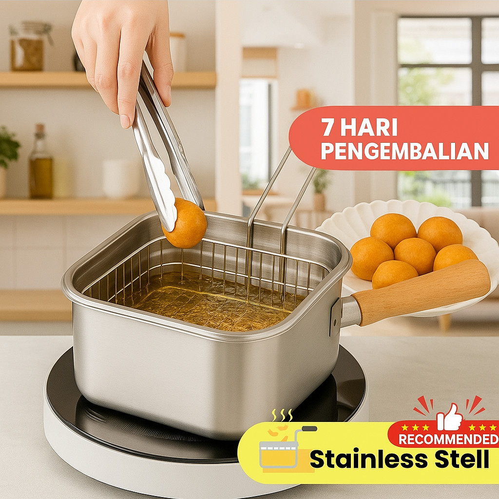 COD Lunch box nampan sus ES Kotak Makanan Stainless Steel Food/Panci sup, panci goreng, saringan min