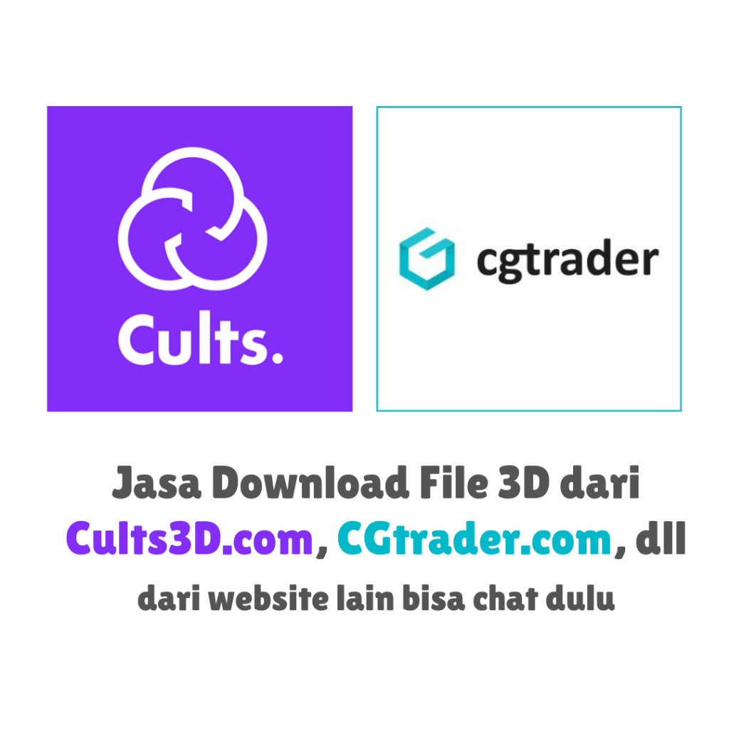 Jasa download dan beli file 3d model premium dari Cults3d CGTrader youmagine dll. Jasa pembayaran pe