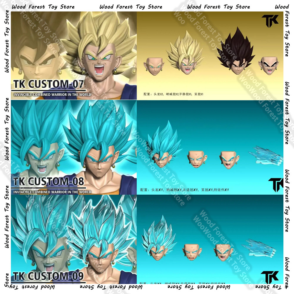Dragon Ball TK Y TKCUSTOM TK TK008 TK009 Dragon Ball SHF Fit Vegetto New Heads Custom Headsculpt Set