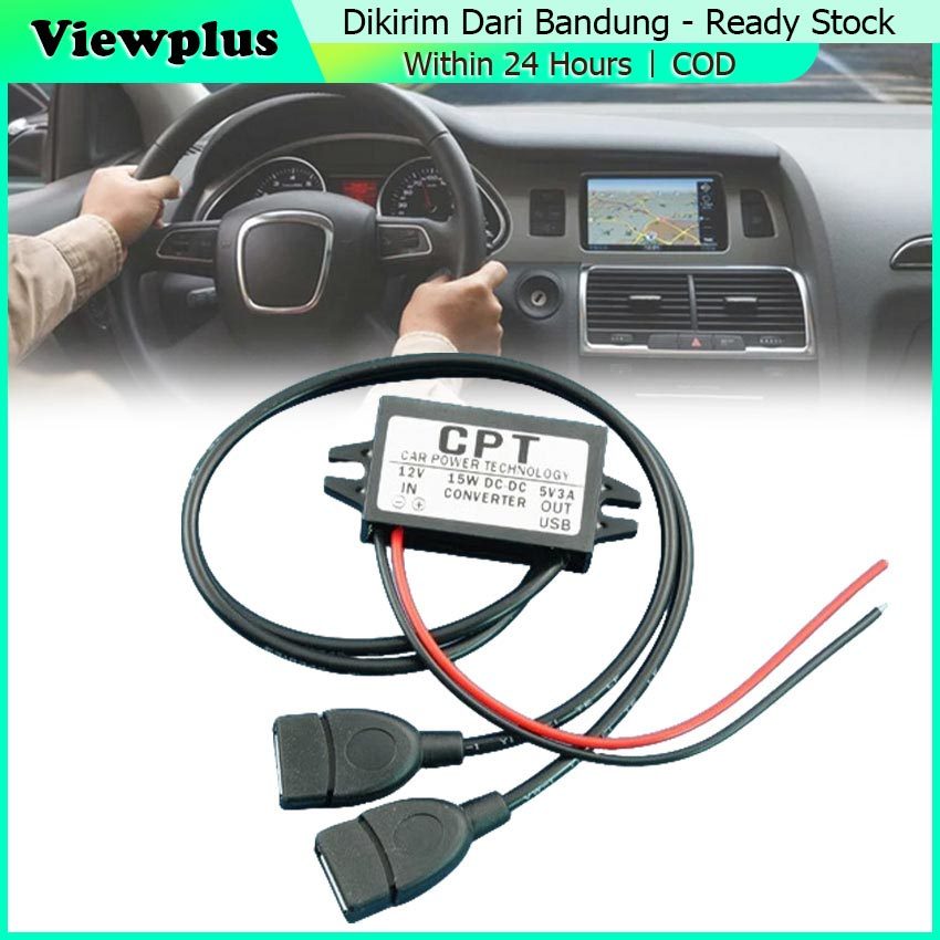 Step Down Converter inverter DC 12 ke 5v Dual USB Penurun tegangan Step Down Stepdown konverter arus