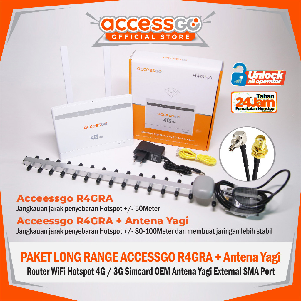 AccessGo Paket Antena dan Router 4G